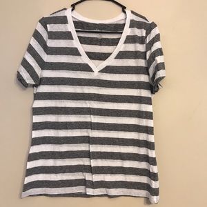 V Neck Striped Tee